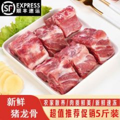 新鲜冷冻猪龙骨猪脊骨猪大骨煲汤酱骨头猪腔骨切块 5斤猪龙骨